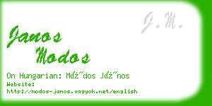 janos modos business card